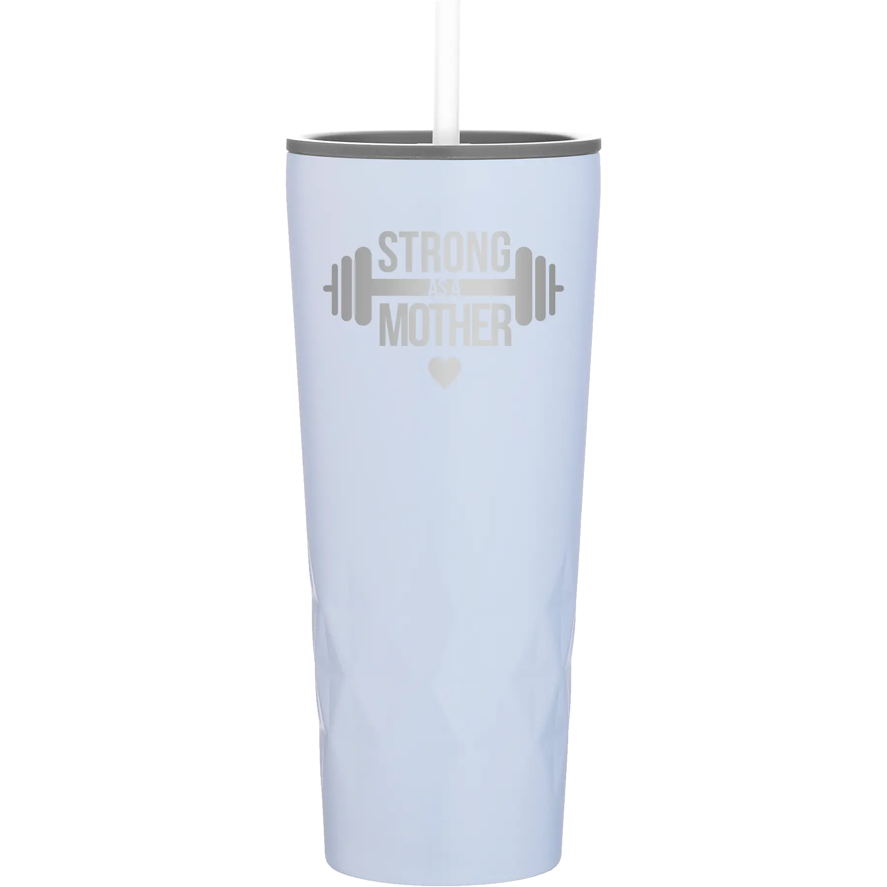 Laser etched landfall 20 oz vacuum insulated tumbler with 'Strong as a Mother' design