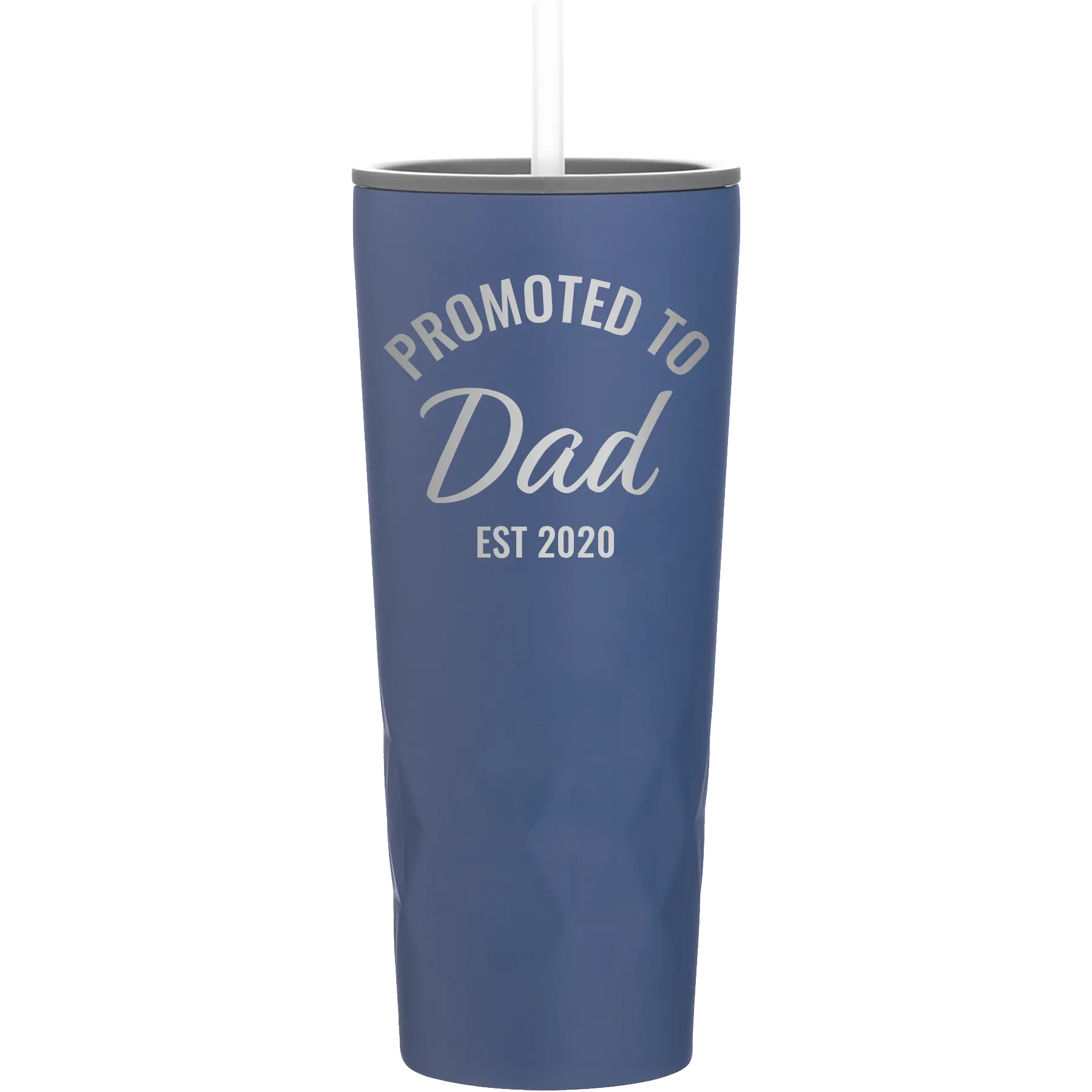 Personalized constellation 20 oz vacuum insulated tumbler with 'Promoted to Dad' design