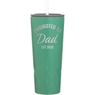 Personalized forage 20 oz vacuum insulated tumbler with 'Promoted to Dad' design