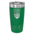 Laser etched green 20 oz vacuum insulated tumbler with 'Awesome Dads have Tattoos and Beards' design