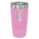 Laser etched light purple 20 oz vacuum insulated tumbler with 'Awesome Dads have Tattoos and Beards' design