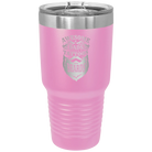 Laser etched light purple 30 oz vacuum insulated tumbler with 'Awesome Dads have Tattoos and Beards' design