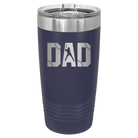 Laser etched navy 20 oz vacuum insulated tumbler with 'Baseball Dad' design