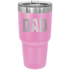 Laser etched light purple 30 oz vacuum insulated tumbler with 'Baseball Dad' design