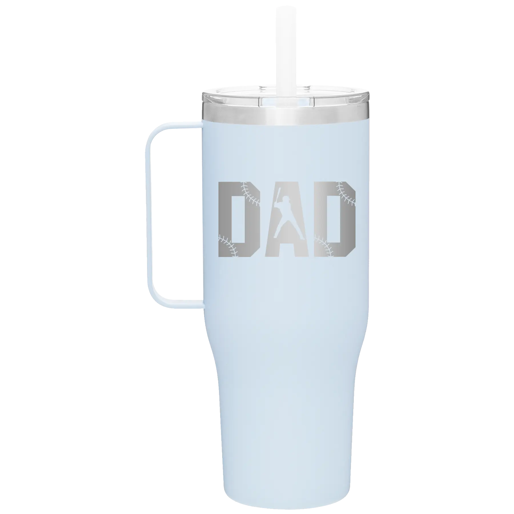 Laser etched landfall 40 oz vacuum insulated tumbler mug with 'Baseball Dad' design
