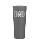 Laser etched slate 20 oz vacuum insulated tumbler with 'Baseball Dad' design
