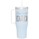 Laser etched landfall 40 oz vacuum insulated tumbler mug with 'Baseball Dad2' design