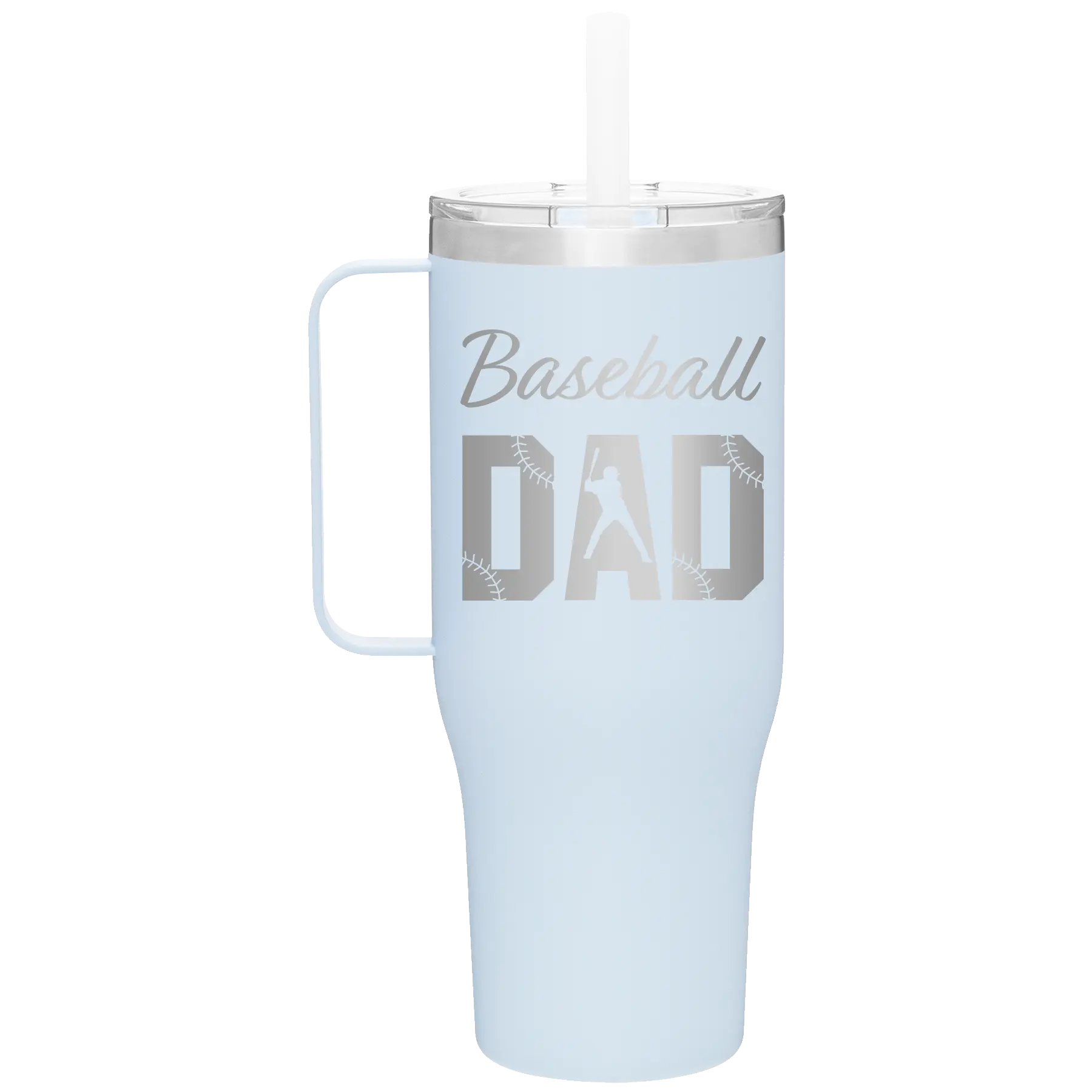 Laser etched landfall 40 oz vacuum insulated tumbler mug with 'Baseball Dad2' design