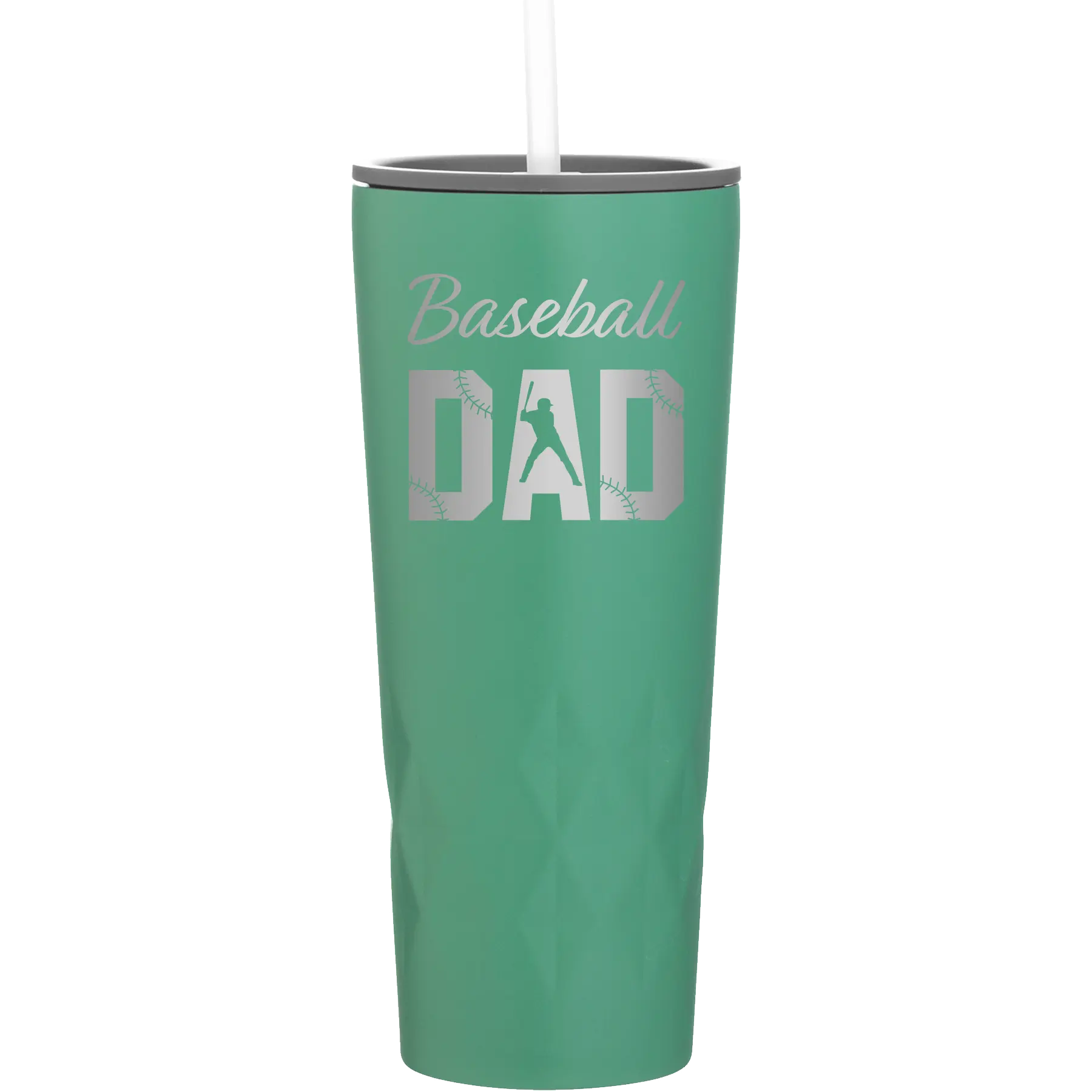 Laser etched forage 20 oz vacuum insulated tumbler with 'Baseball Dad2' design
