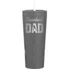 Laser etched slate 20 oz vacuum insulated tumbler with 'Baseball Dad2' design