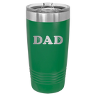 Laser etched green 20 oz vacuum insulated tumbler with 'Basketball Dad' design