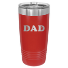 Laser etched red 20 oz vacuum insulated tumbler with 'Basketball Dad' design