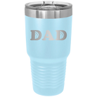 Laser etched light blue 30 oz vacuum insulated tumbler with 'Basketball Dad' design