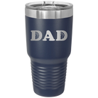 Laser etched navy 30 oz vacuum insulated tumbler with 'Basketball Dad' design