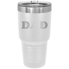Laser etched white 30 oz vacuum insulated tumbler with 'Basketball Dad' design