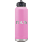 Laser etched light purple 32 oz vacuum insulated water bottle with 'Basketball Dad' design