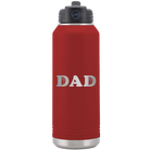 Laser etched maroon 32 oz vacuum insulated water bottle with 'Basketball Dad' design
