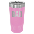 Laser etched light purple 20 oz vacuum insulated tumbler with 'Football Dad' design
