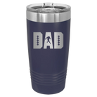 Laser etched navy 20 oz vacuum insulated tumbler with 'Football Dad' design