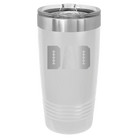 Laser etched white 20 oz vacuum insulated tumbler with 'Football Dad' design