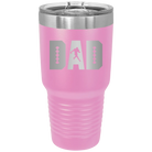 Laser etched light purple 30 oz vacuum insulated tumbler with 'Football Dad' design