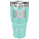 Laser etched teal 30 oz vacuum insulated tumbler with 'Football Dad' design