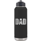 Laser etched black 32 oz vacuum insulated water bottle with 'Football Dad' design