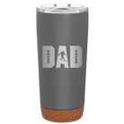 Laser etched storm gray 20 oz vacuum insulated tumbler with 'Football Dad' design