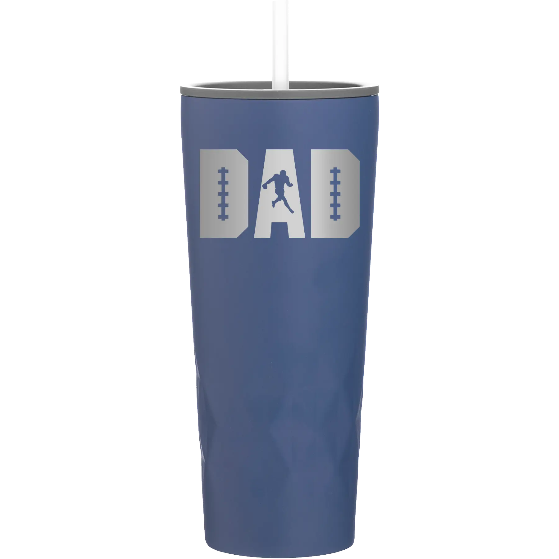 Laser etched constellation 20 oz vacuum insulated tumbler with 'Football Dad' design