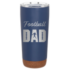 Laser etched constellation 20 oz vacuum insulated tumbler with 'Football Dad2' design