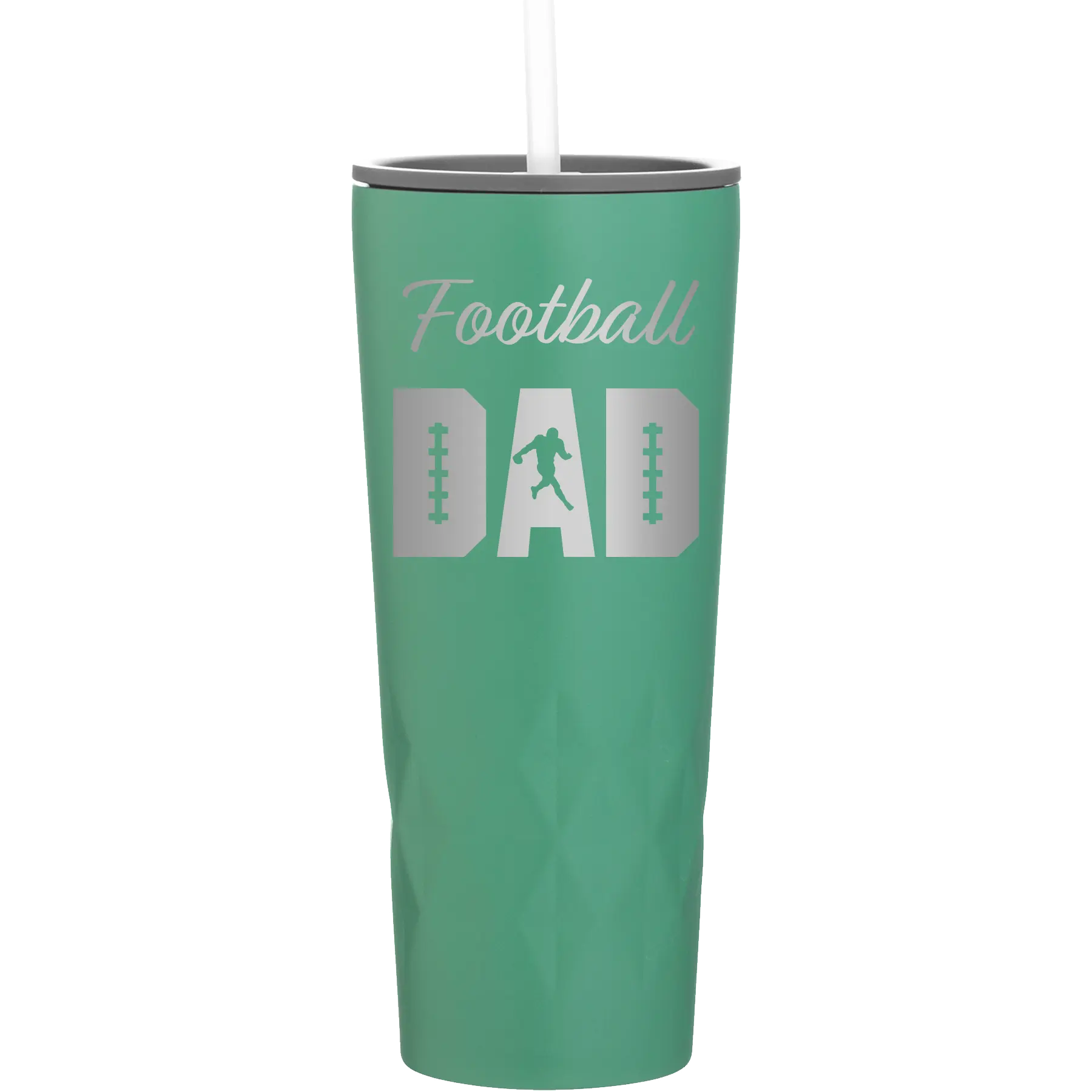 Laser etched forage 20 oz vacuum insulated tumbler with 'Football Dad2' design