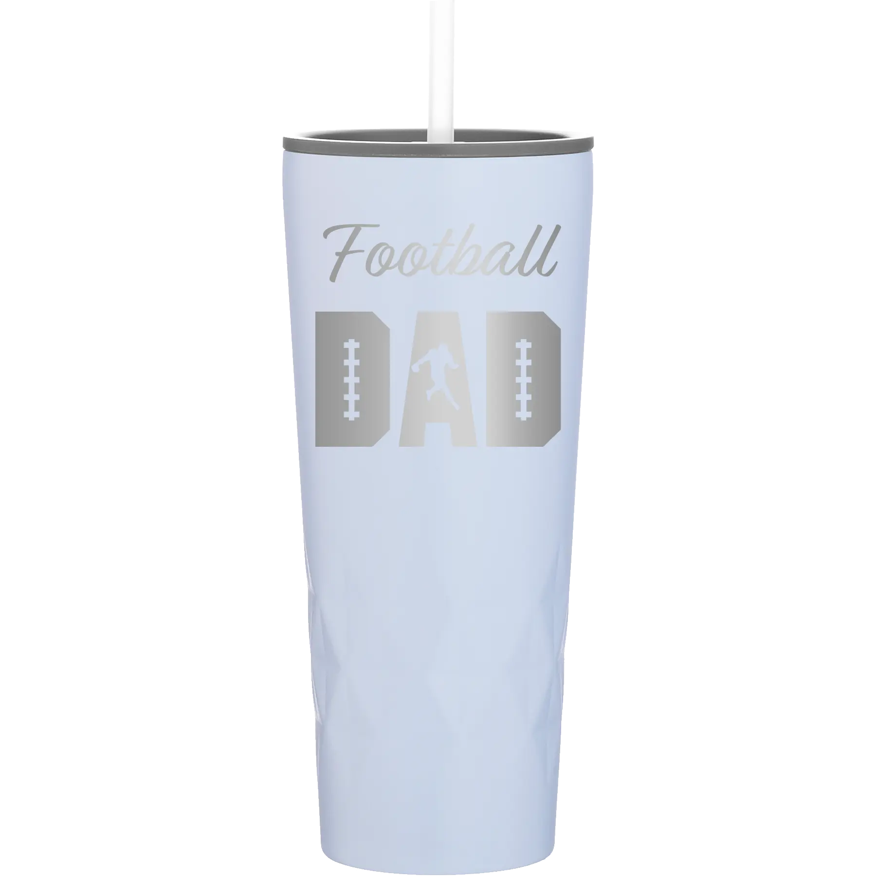 Laser etched landfall 20 oz vacuum insulated tumbler with 'Football Dad2' design