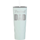 Laser etched meadow 20 oz vacuum insulated tumbler with 'Football Dad2' design