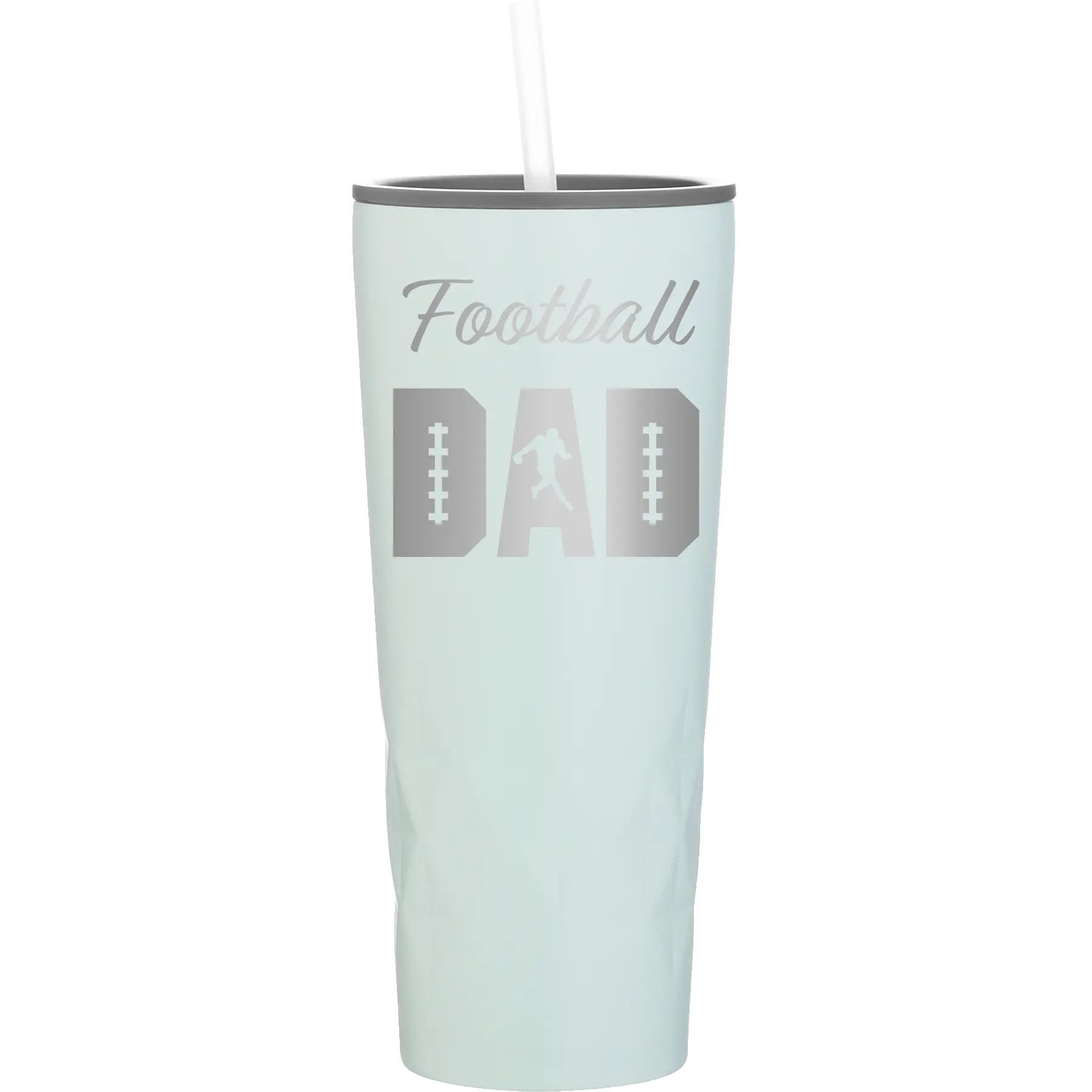 Laser etched meadow 20 oz vacuum insulated tumbler with 'Football Dad2' design