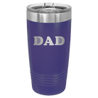 Laser etched purple 20 oz vacuum insulated tumbler with 'Golf Dad' design