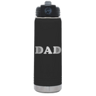 Laser etched black 20 oz vacuum insulated water bottle with 'Golf Dad' design