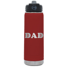 Laser etched maroon 20 oz vacuum insulated water bottle with 'Golf Dad' design