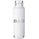 Laser etched white 24 oz vacuum insulated water bottle with 'Golf Dad' design