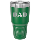 Laser etched green 30 oz vacuum insulated tumbler with 'Golf Dad' design