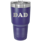 Laser etched purple 30 oz vacuum insulated tumbler with 'Golf Dad' design