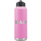 Laser etched light purple 32 oz vacuum insulated water bottle with 'Golf Dad' design