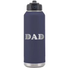 Laser etched navy 32 oz vacuum insulated water bottle with 'Golf Dad' design