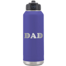 Laser etched purple 32 oz vacuum insulated water bottle with 'Golf Dad' design