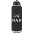 Laser etched black 32 oz vacuum insulated water bottle with 'Golf Dad2' design
