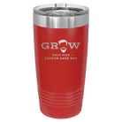 Laser etched red 20 oz vacuum insulated tumbler with 'Grow What Your Father Gave You' design