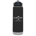 Laser etched black 20 oz vacuum insulated water bottle with 'Grow What Your Father Gave You' design