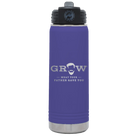 Laser etched purple 20 oz vacuum insulated water bottle with 'Grow What Your Father Gave You' design