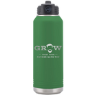 Laser etched green 32 oz vacuum insulated water bottle with 'Grow What Your Father Gave You' design