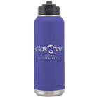 Laser etched purple 32 oz vacuum insulated water bottle with 'Grow What Your Father Gave You' design