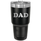 Laser etched black 30 oz vacuum insulated tumbler with 'Hockey Dad' design